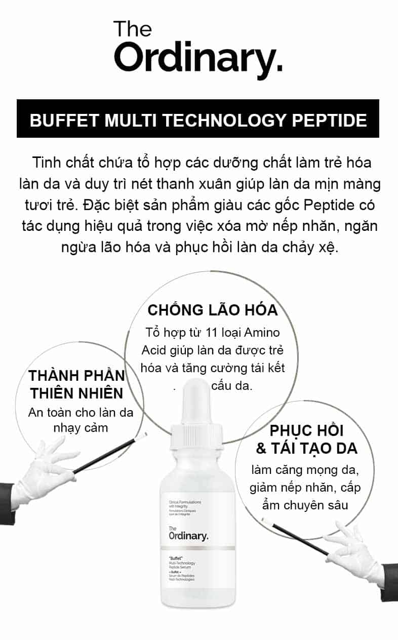 Tinh chất The Ordinary Buffet Multi-Technology Peptide Serum - 30ml -