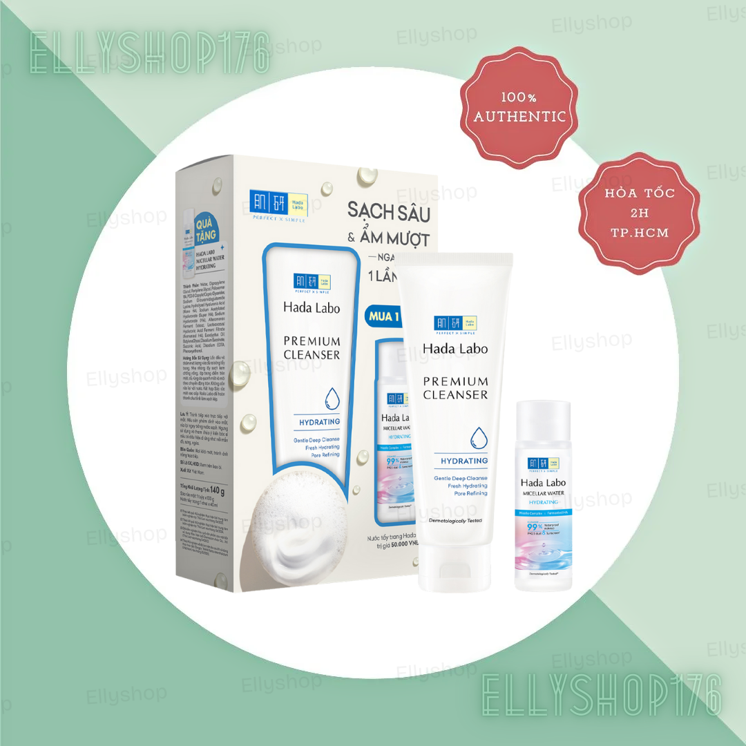 Sửa Rửa Mặt + Tẩy Trang Mini Hada Labo  Sạch Sâu Dưỡng Ẩm 80g (