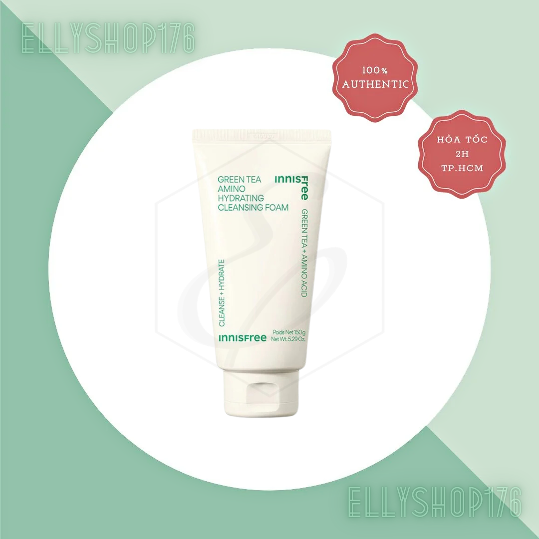 Sữa rửa mặt Innisfree Green Tea Hydrating Amino Acid Cleasing Foam - 150ml ( mẫu mới 2023)